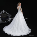 Elegant Tulle Lace Appliques short Sleeve Ball Gown Wedding Dress For Bridal